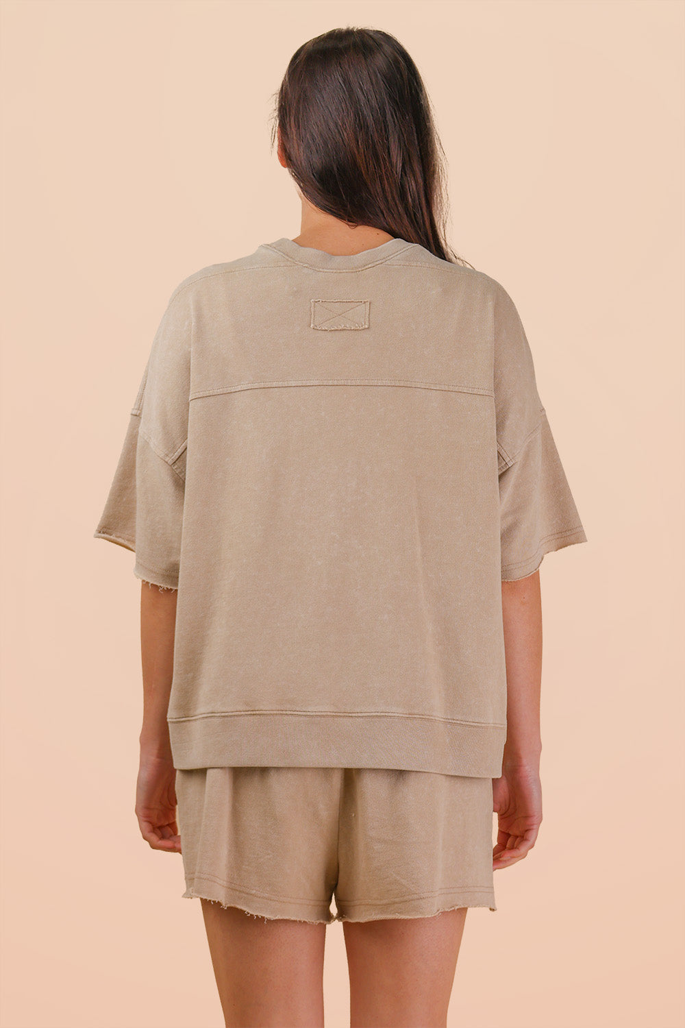 Mineral Washed Knit Casual Top