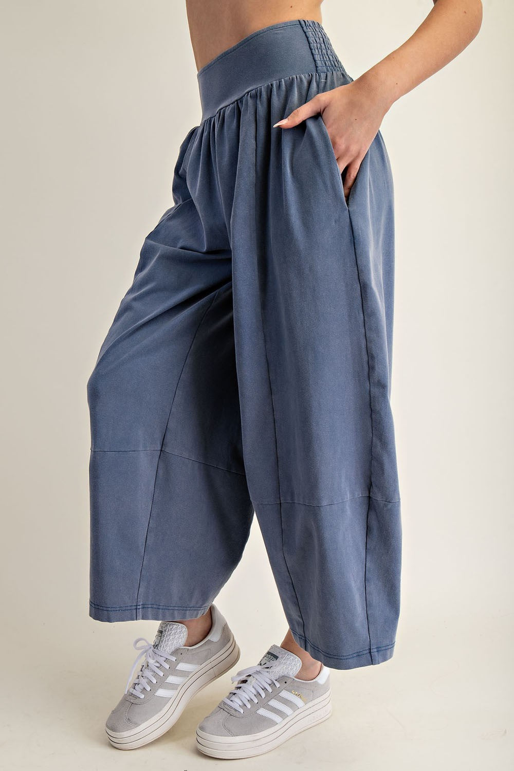 Mineral Washed Wide Leg Pants