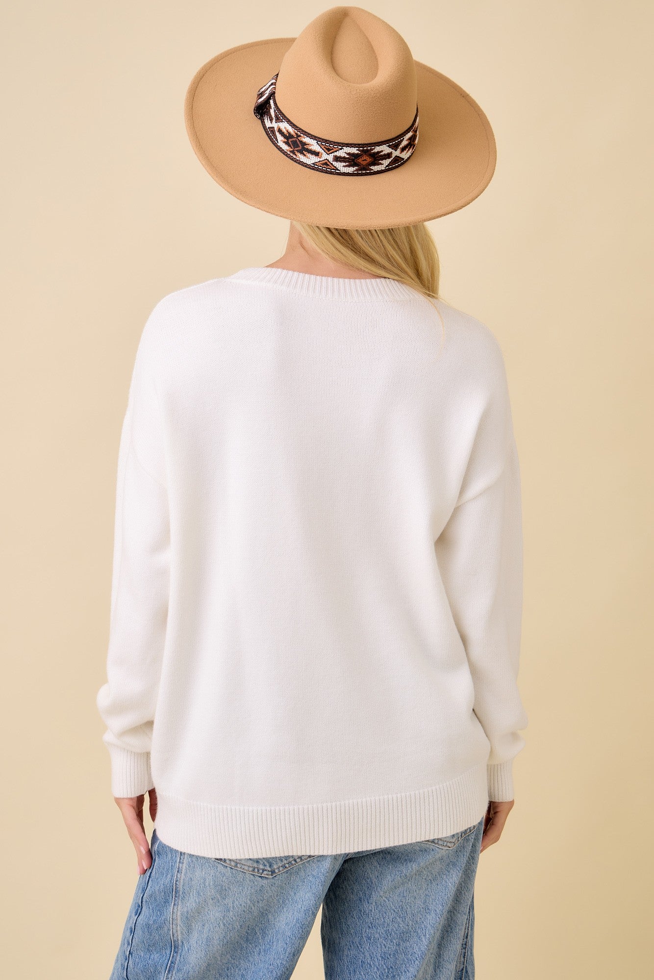 Pumpkin Truck Patchwork Sweater Knit Top