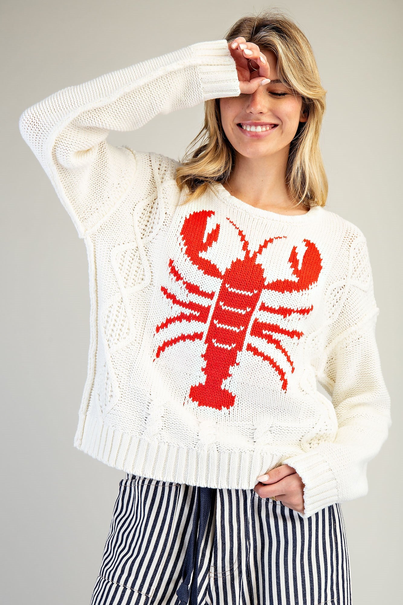 Lobster Cable Knit Sweater