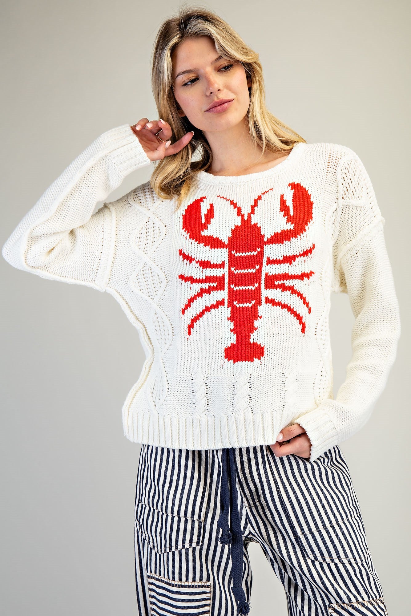 Lobster Cable Knit Sweater