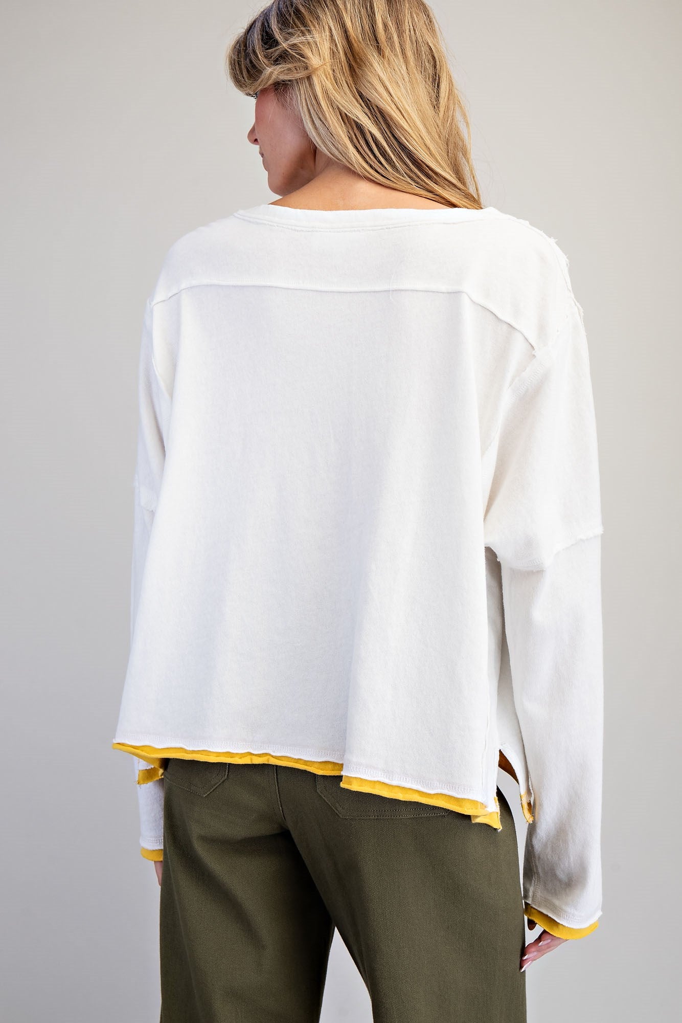 Soft Washed Lobster Graphic Raw Edge Top