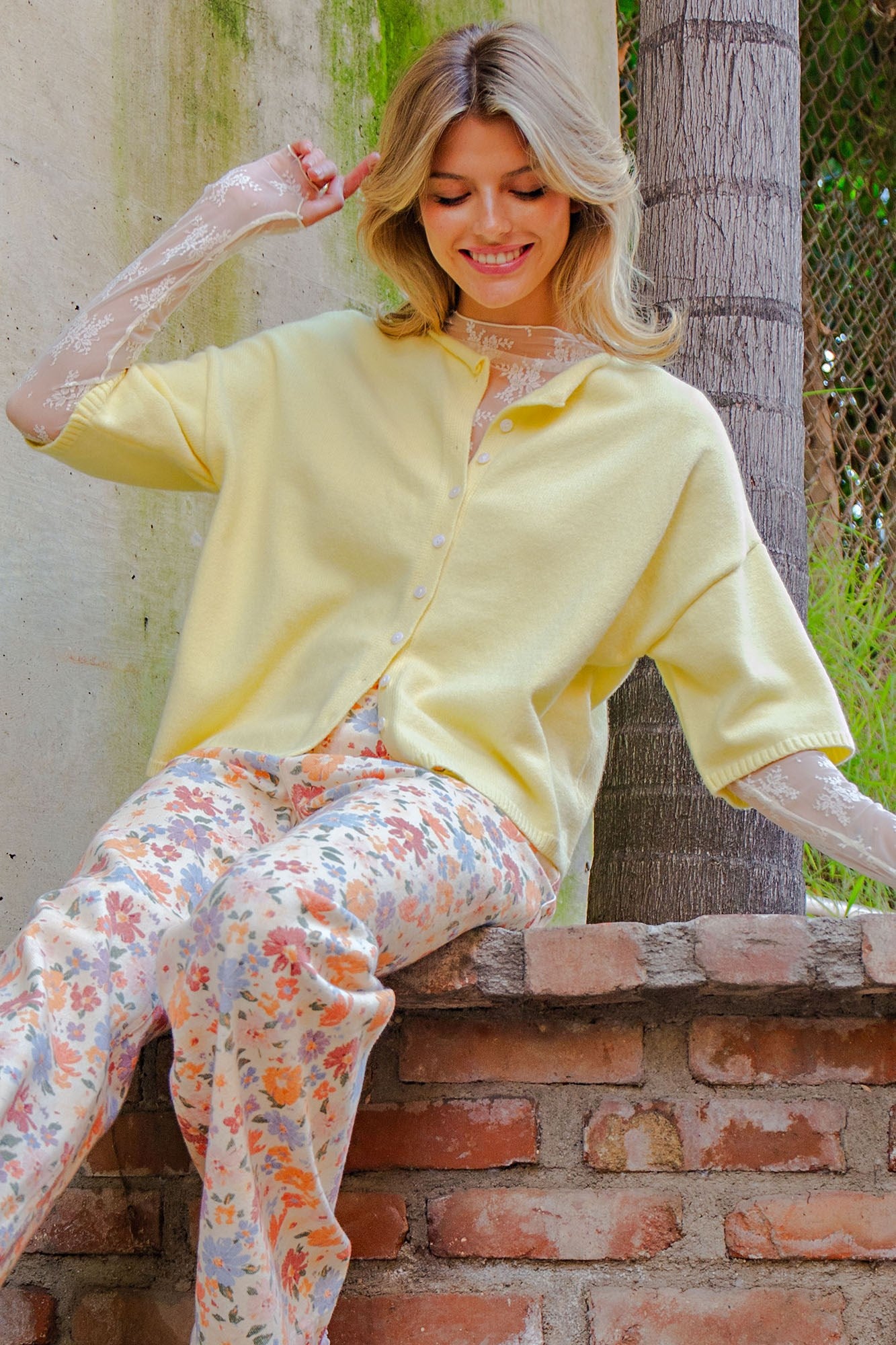 Solid Button Down Half Sleeve Cardigan