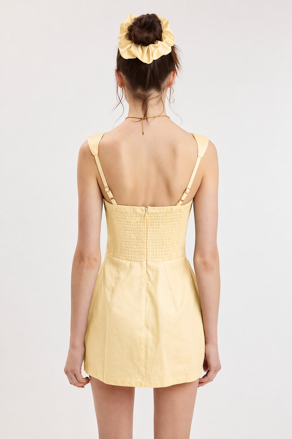 Linen Solid Color Casual Mini Dress