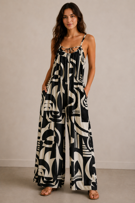 Spaghetti Strap Open Back Jumpsuit