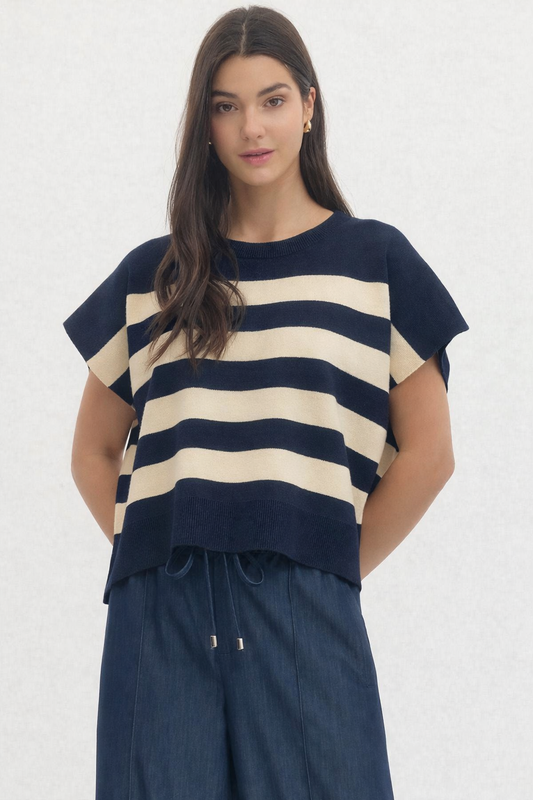 Solid Short Sleeve Knit Top