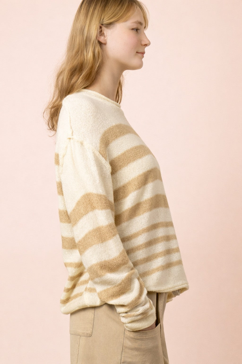 Striped Oversized Knit Summer Sweater Top