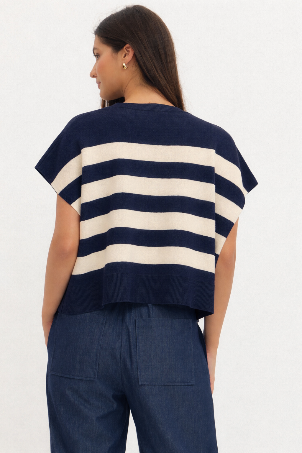 Solid Short Sleeve Knit Top