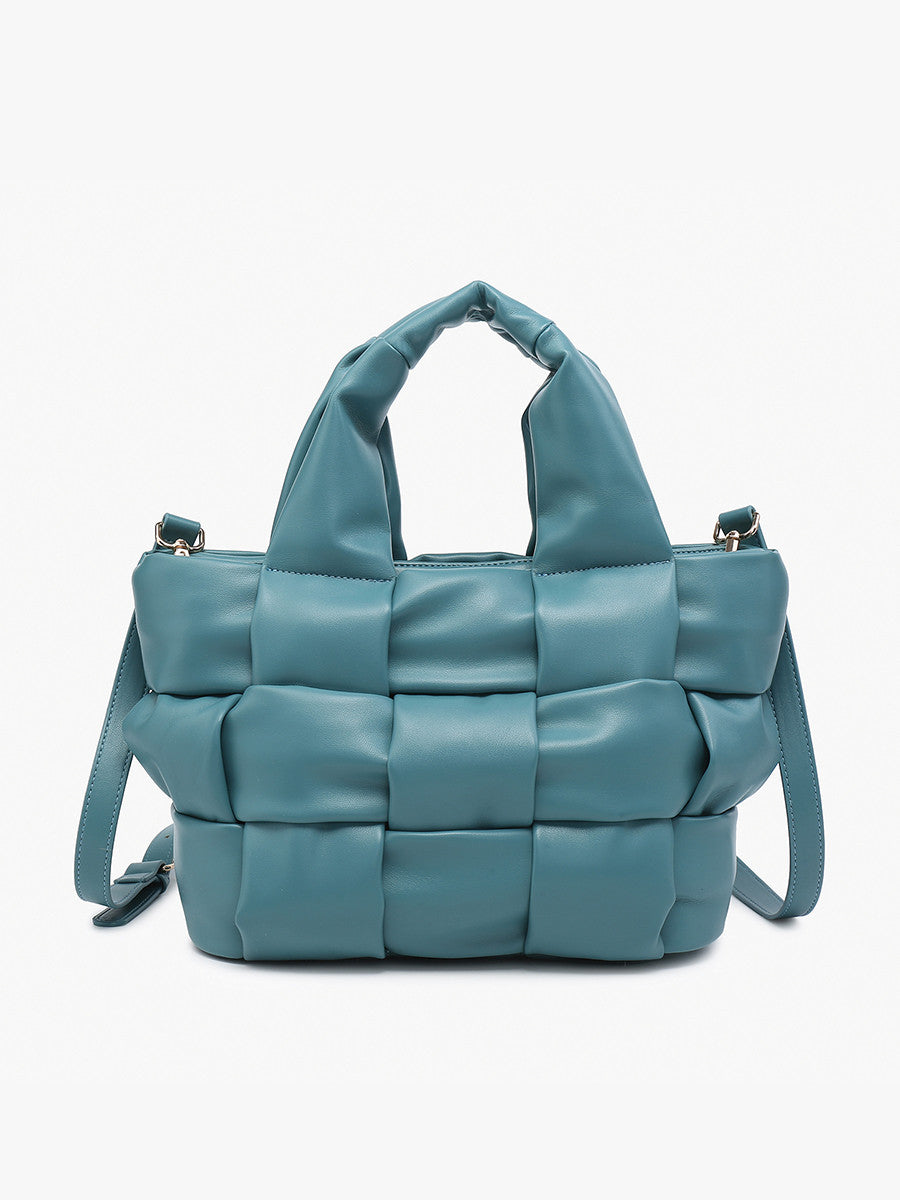 Magdelena Woven Small Tote w/ Crossbody Strap