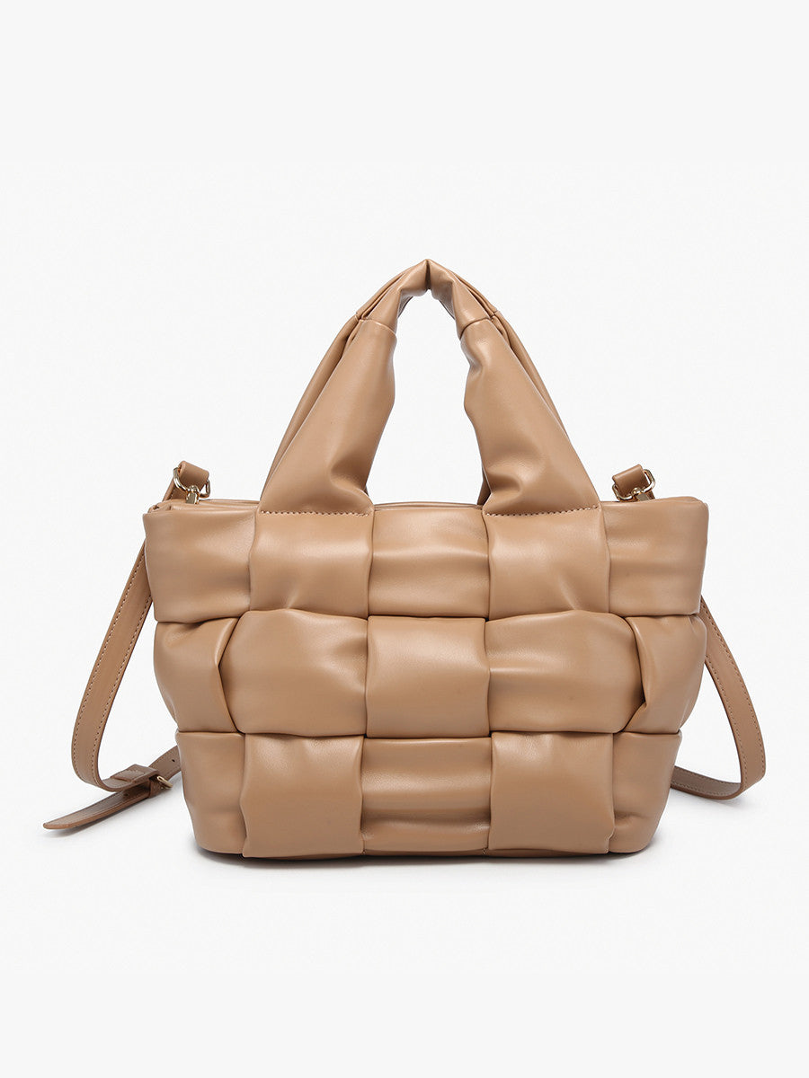 Magdelena Woven Small Tote w/ Crossbody Strap