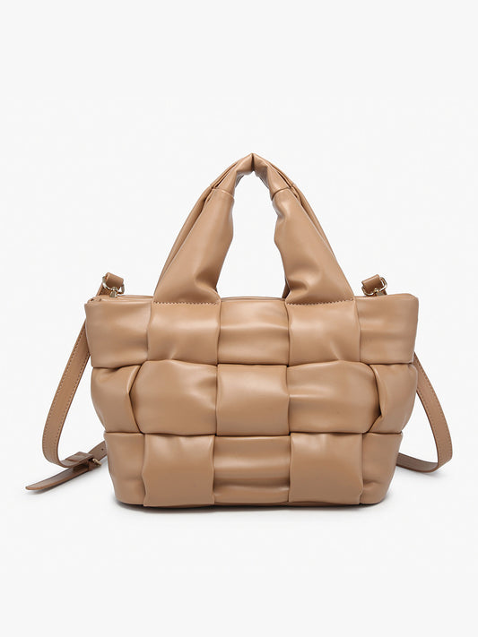 Magdelena Woven Small Tote w/ Crossbody Strap