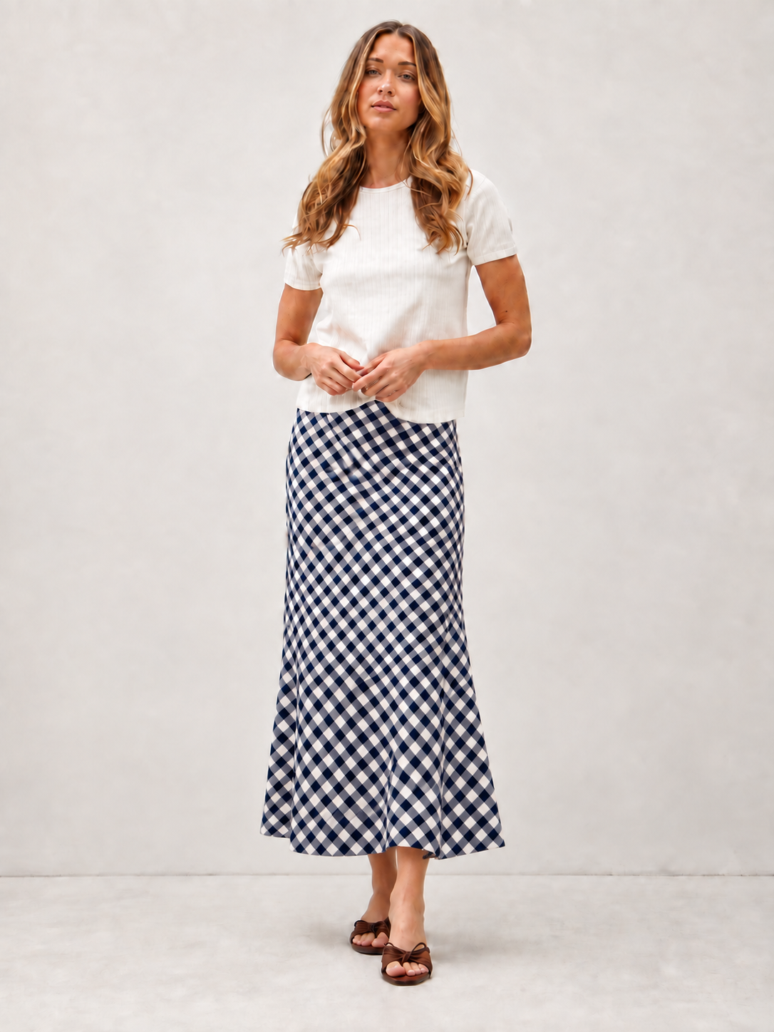 Gingham Maxi Skirt