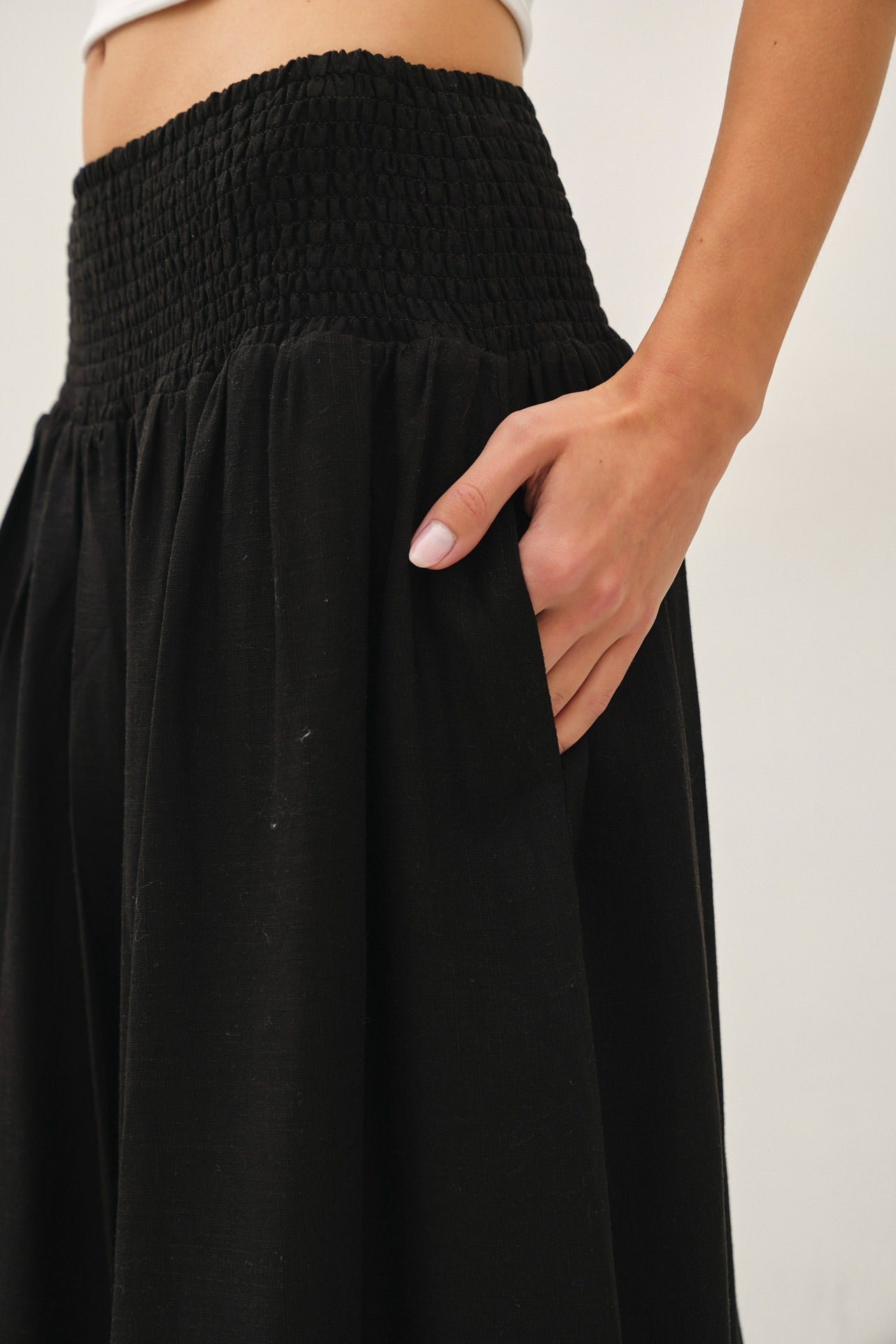 Embroidered Hem Maxi Skirt
