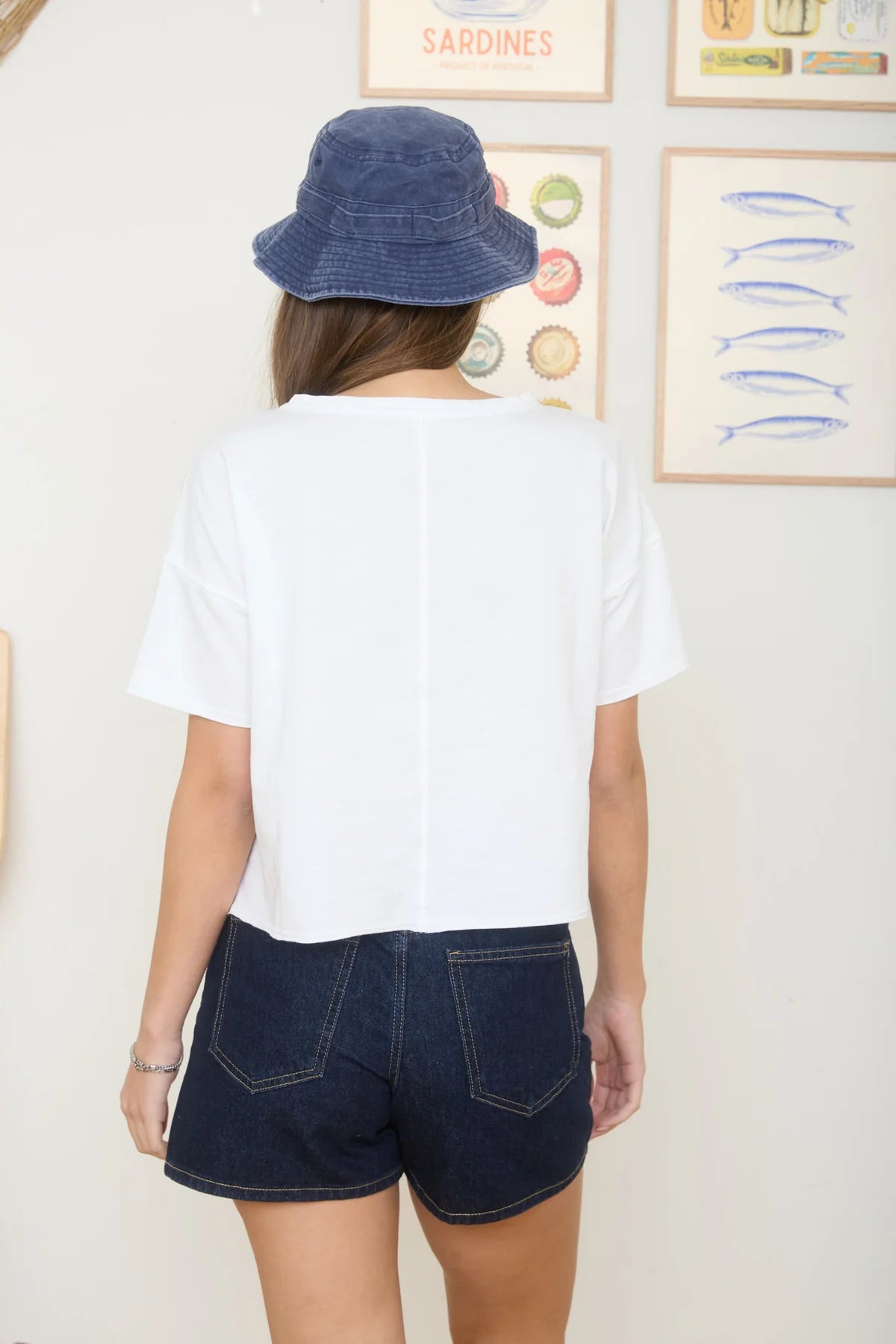 Washed Split Neck Raw Edge Short Sleeve Knit Top