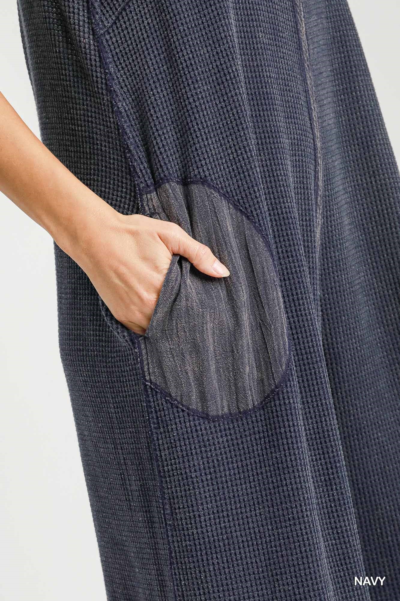 Waffle Knit Sleeveless Jumpsuit