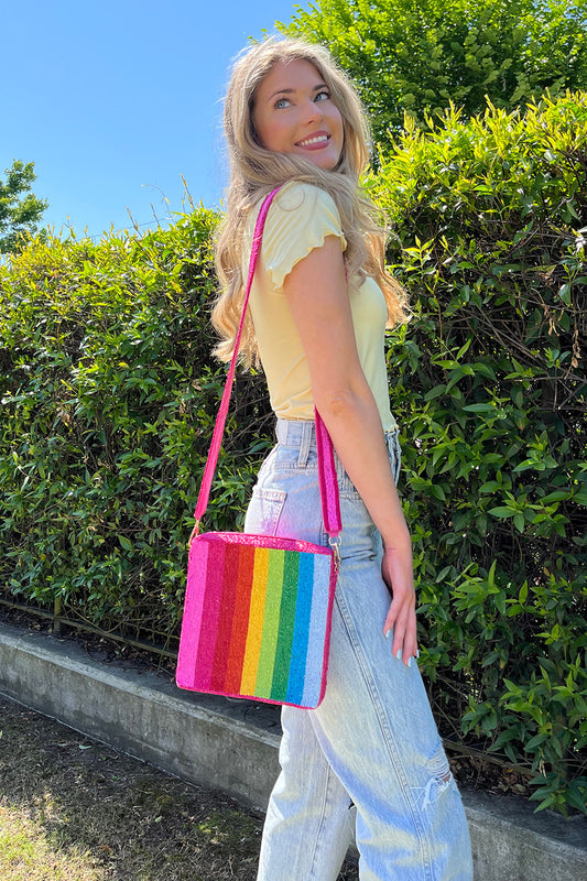 Palmer Beaded Crossbody w/ Design