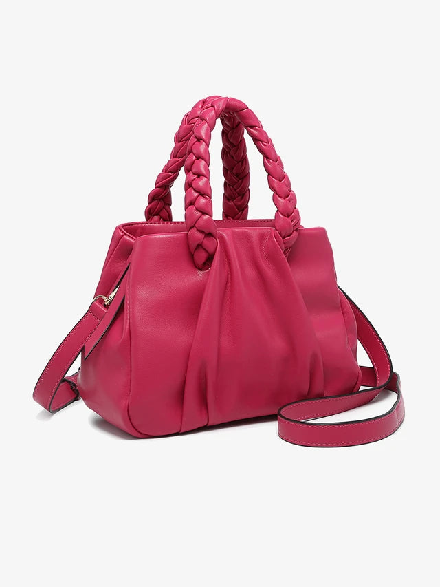 Candace Soft Satchel Bag with Braided Dual Handles
