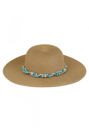 Straw With Evil Eye Sun Hat