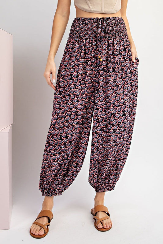 Printed Smock Jogger Pants