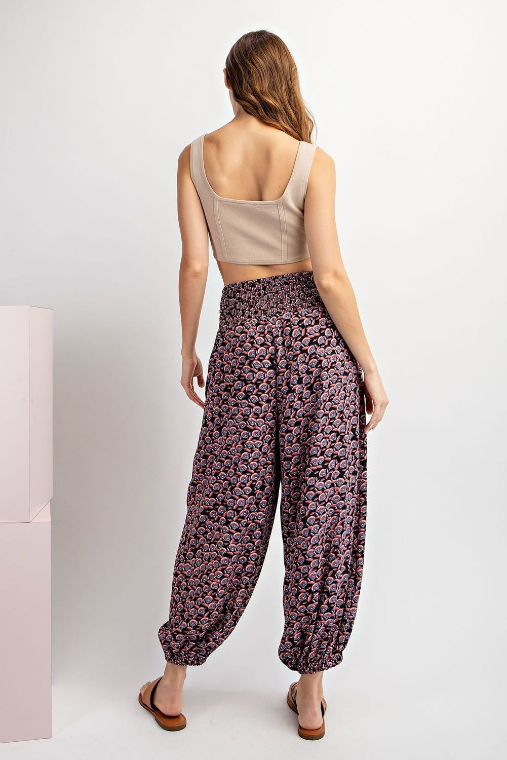 Printed Smock Jogger Pants