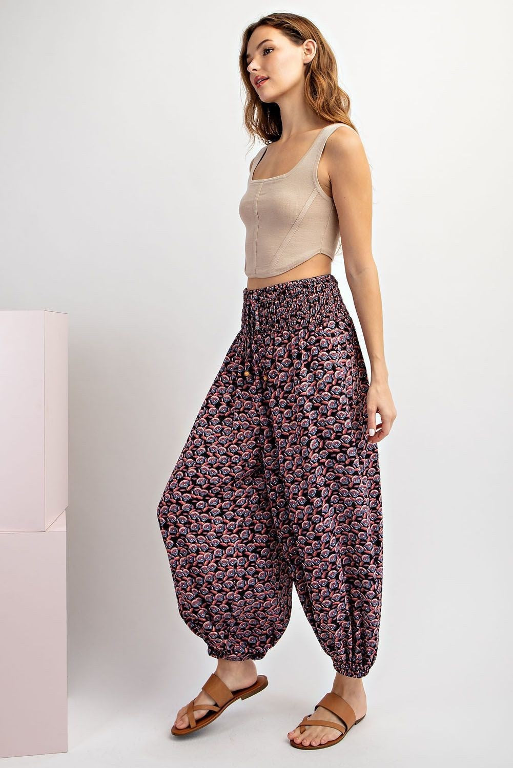 Printed Smock Jogger Pants