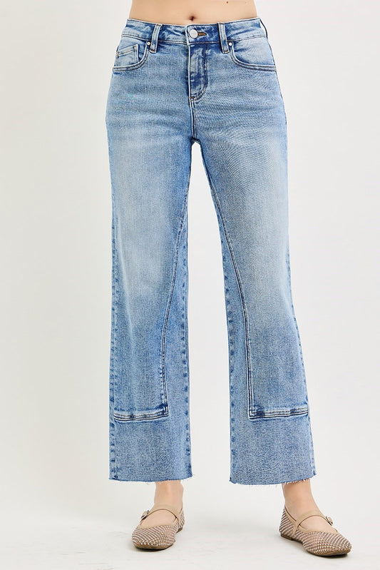 Mid Rise Ankle Straight Seamed Jean