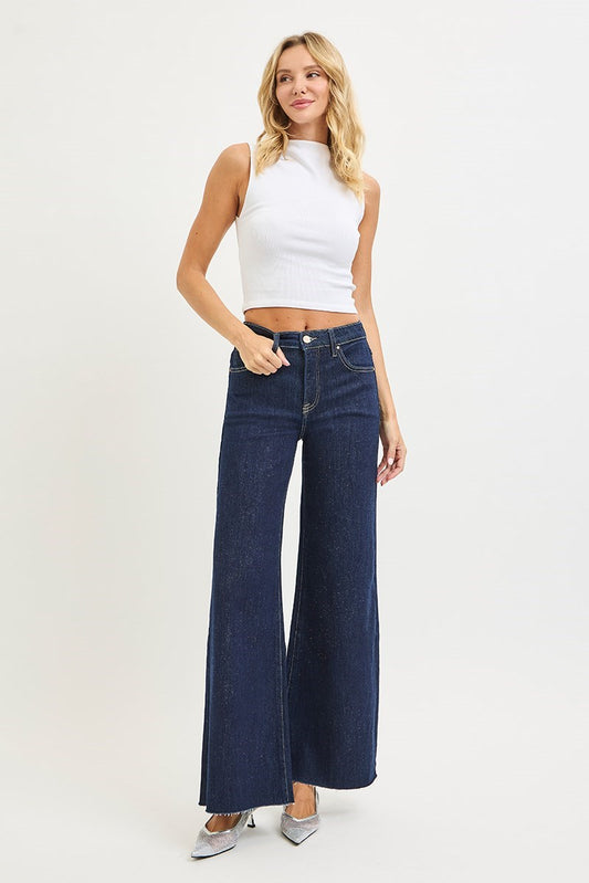 Tummy Control High Rise Lurex Palazzo Pants