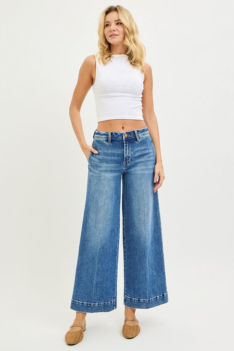 Slouchy Ankle Wide Jeans