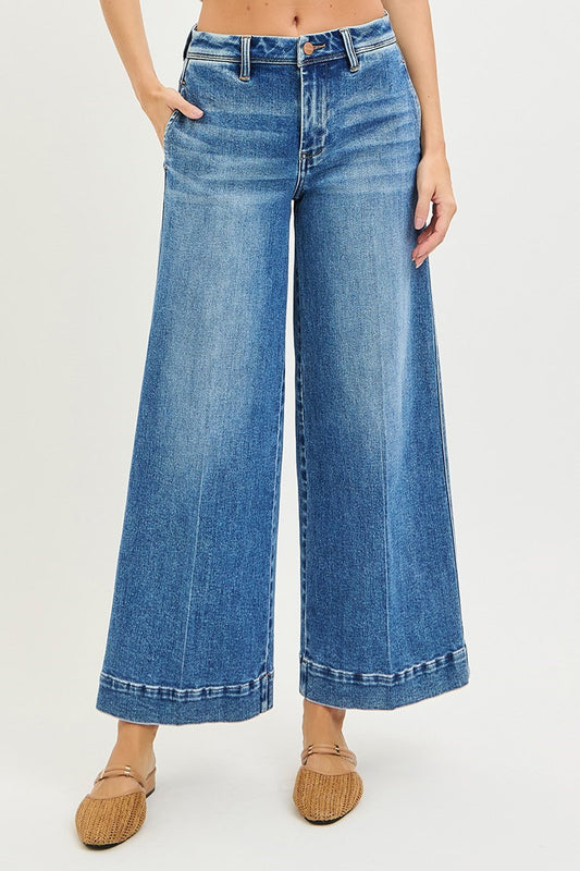 Slouchy Ankle Wide Jeans