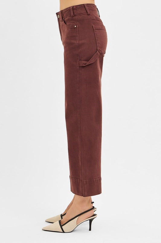 Tummy Control High Rise Crop Wide No Waist Band Pants