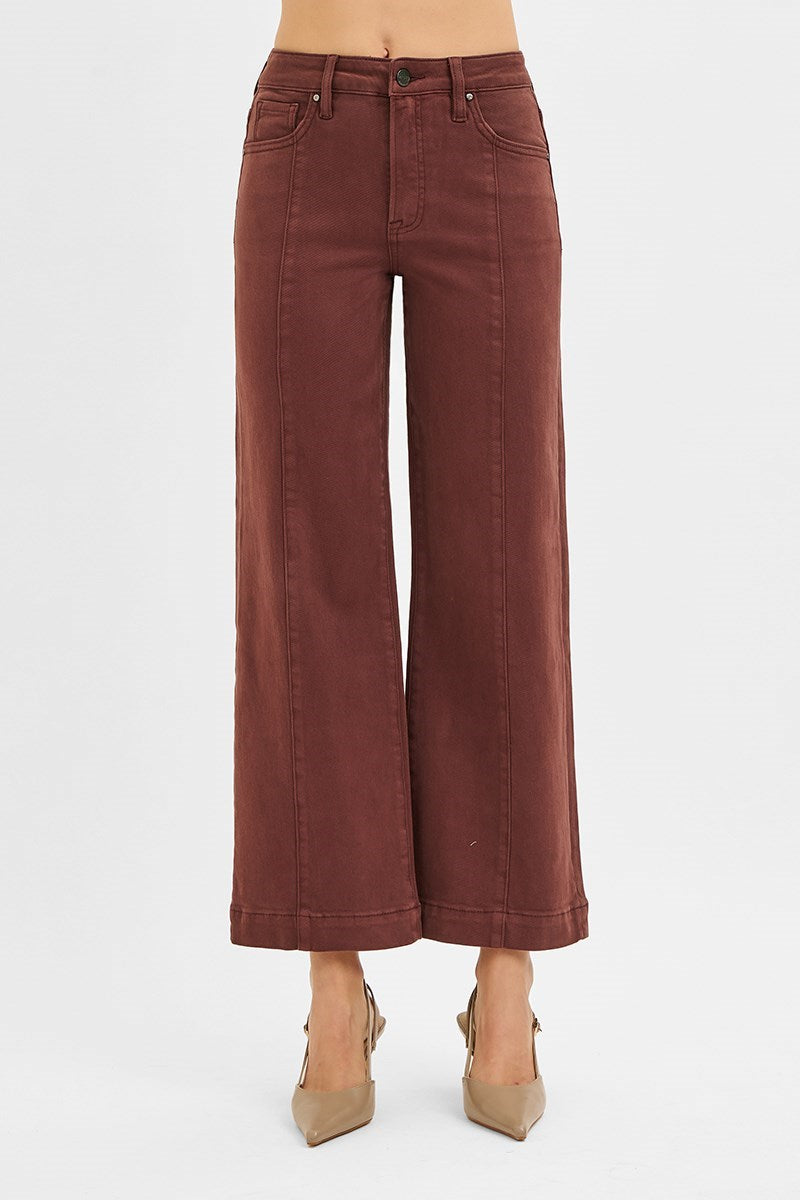 Tummy Control High Rise Crop Wide Pants
