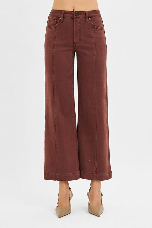 Tummy Control High Rise Crop Wide Pants