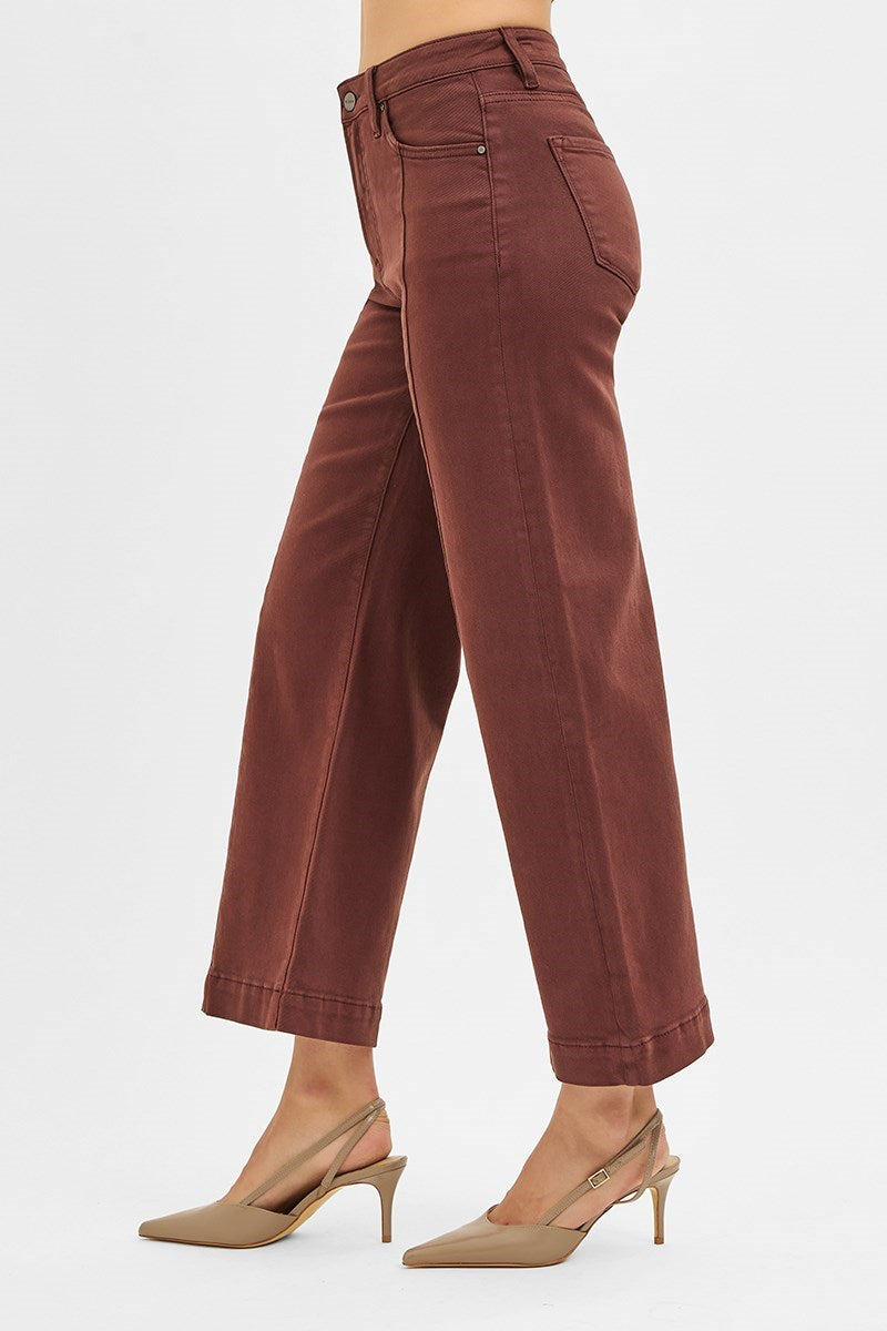 Tummy Control High Rise Crop Wide Pants