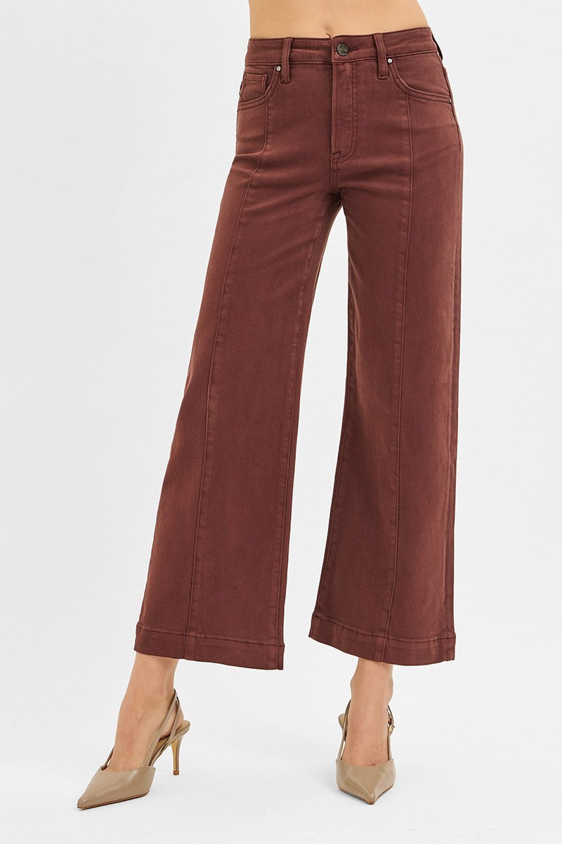 Tummy Control High Rise Crop Wide Pants