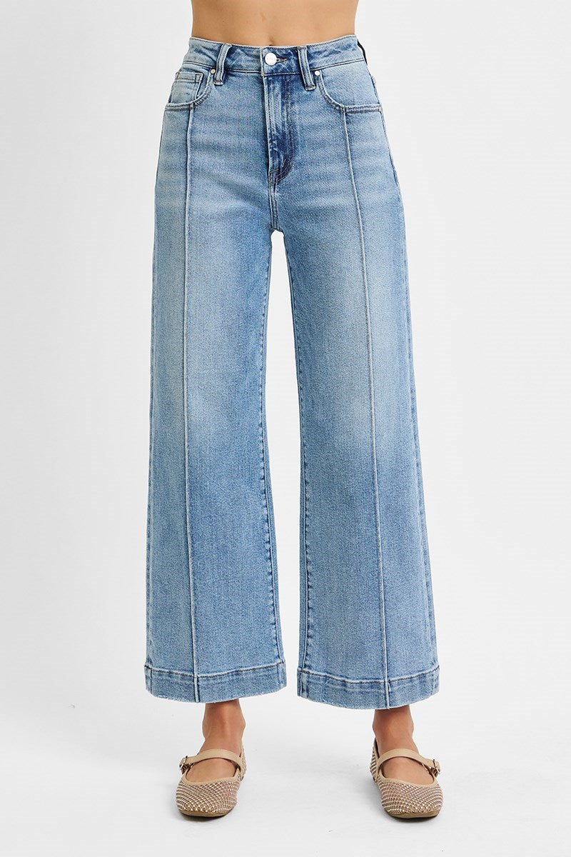 High Rise Crop Wide Jeans