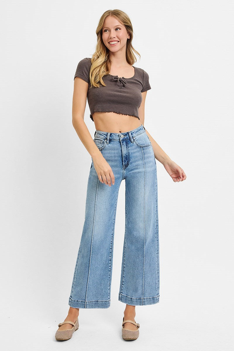 High Rise Crop Wide Jeans