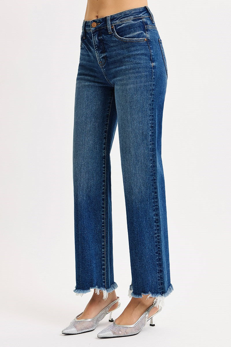 Tummy Control High Rise Ankle Straight Jeans