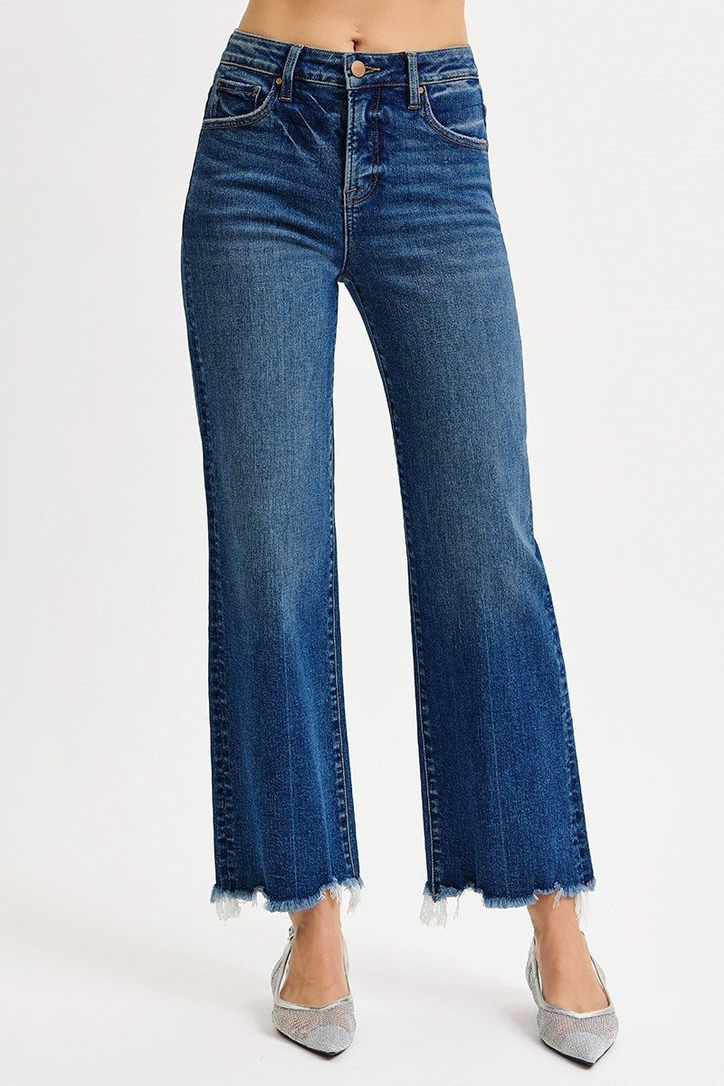 Tummy Control High Rise Ankle Straight Jeans