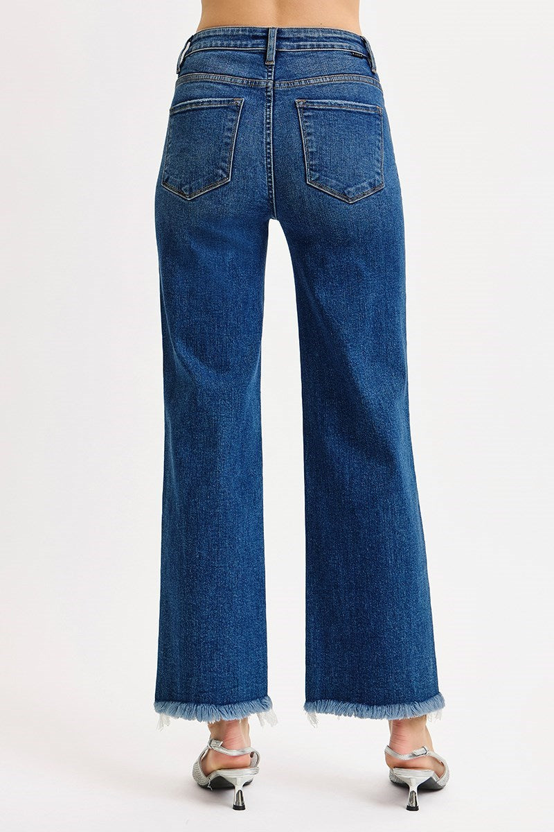Tummy Control High Rise Ankle Straight Jeans