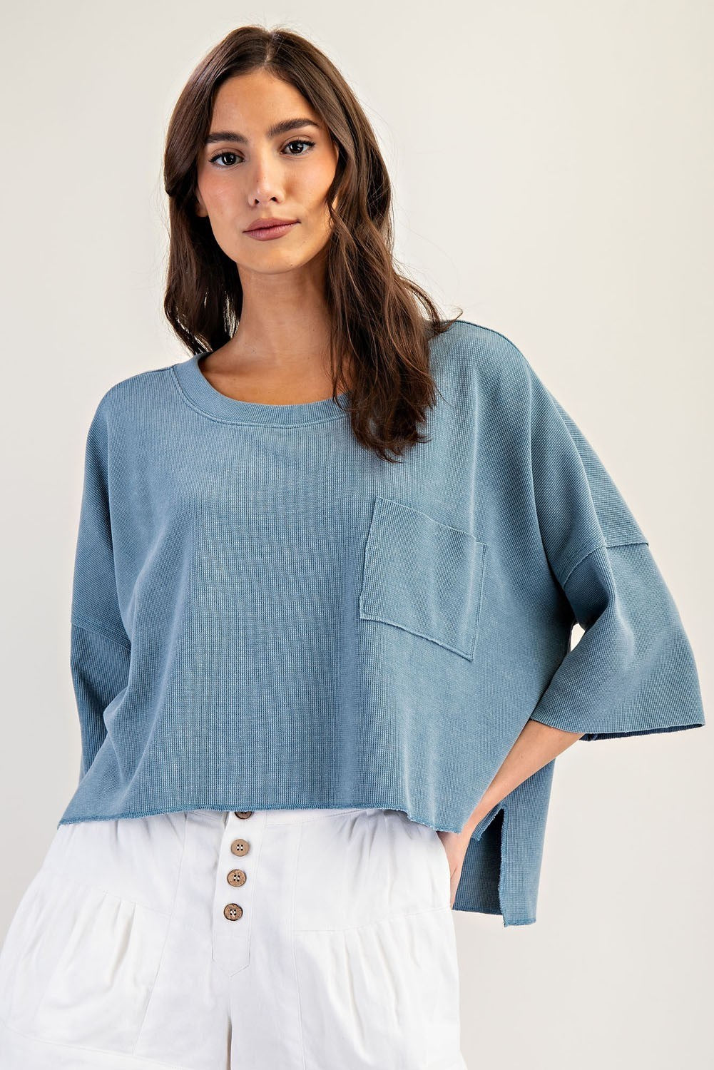 Mineral Washed Short Sleeve Top