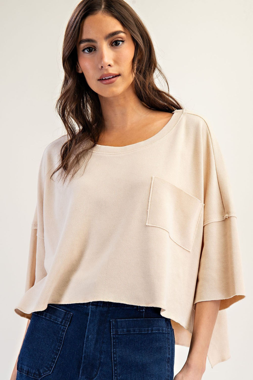 Mineral Washed Short Sleeve Top
