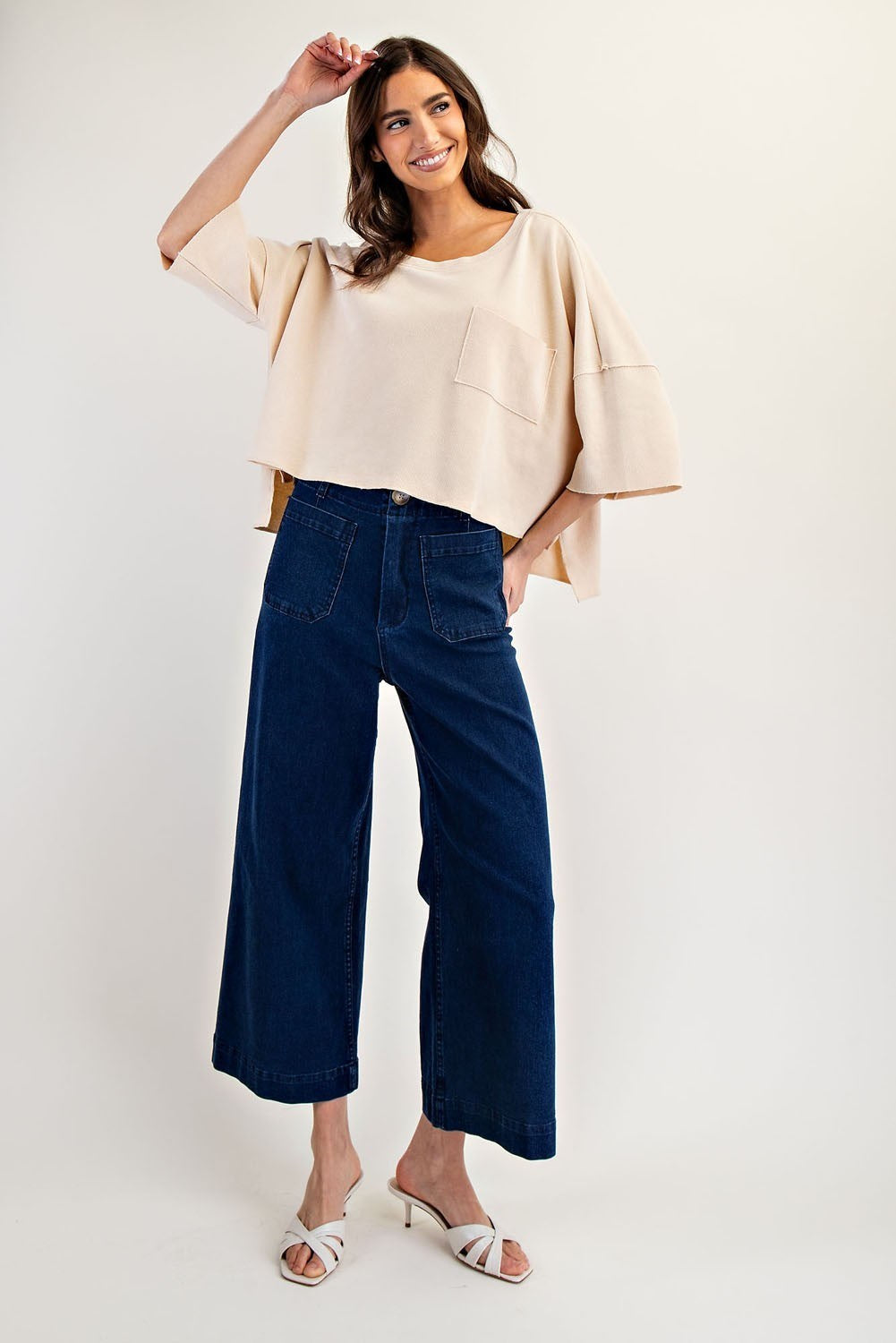 Mineral Washed Short Sleeve Top