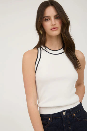 Contrast Stripe Sweater Knit Halter Top