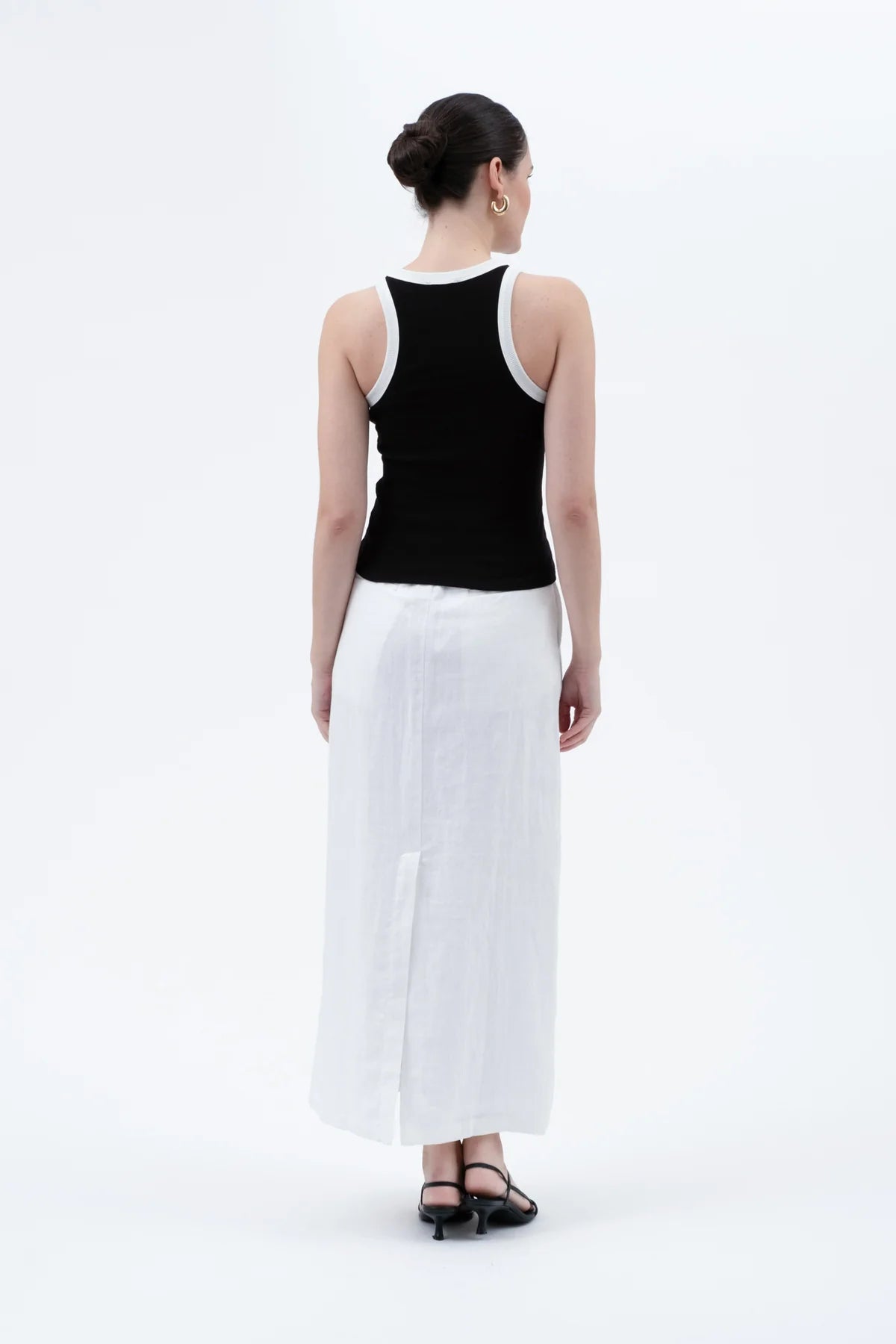 Contrast Trim Racerback Knit Tank Top