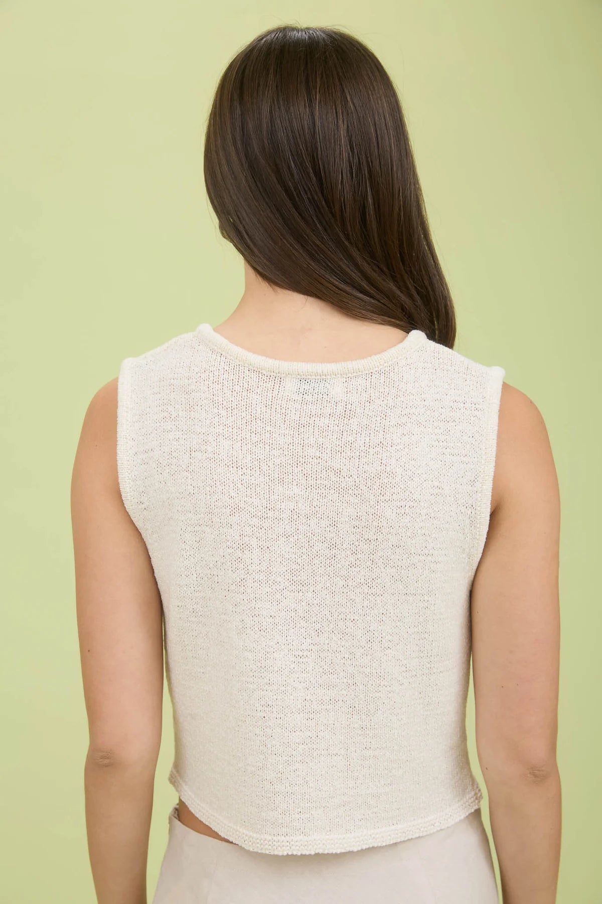 Front Tie Detail Sleeveless Knit Sweater Vest