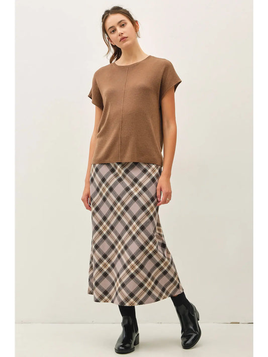 Campbell Plaid Knee Length A-Line Skirt