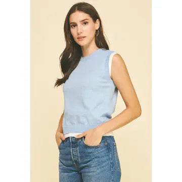 Double Layered Sleeveless Knit Top
