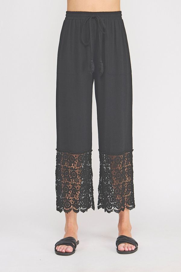 Linen Blend Drawstring Pants