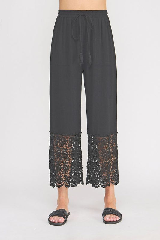 Linen Blend Drawstring Pants