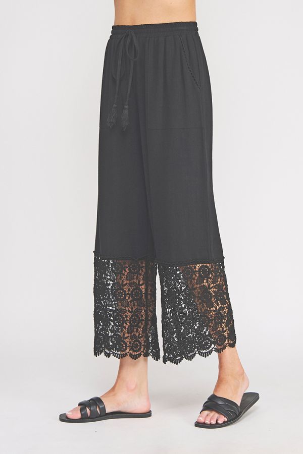 Linen Blend Drawstring Pants